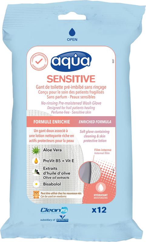Aqua Washandjes sensitive 12.00 Stuks