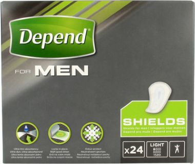 Depend Shields for men 24.00 Stuks
