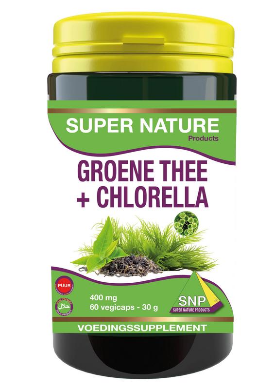 SNP Groene thee chlorella 400 mg puur 60.00 Capsules