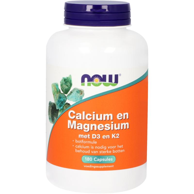 NOW Calcium en Magnesium met D3 en K2 180.00 Capsules