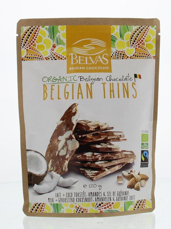 Belvas Thins melk kokos amandel bio 120.00 Gram