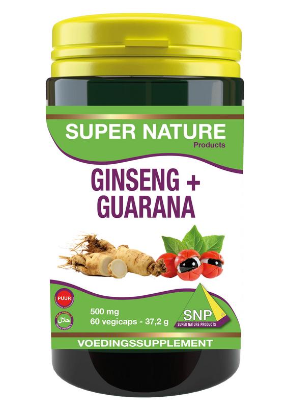 SNP Ginseng guarana 500mg puur 60.00 Vegetarische capsules