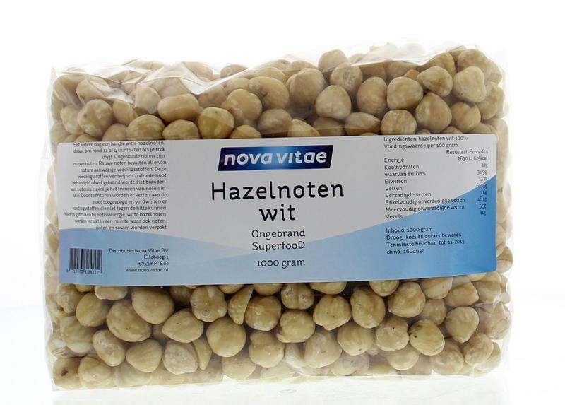 Nova Vitae Hazelnoten wit ongebrand raw 1.00 Kilogram
