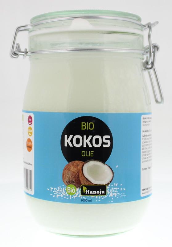 Hanoju Kokosolie virgin beugelglas bio 1.00 Liter