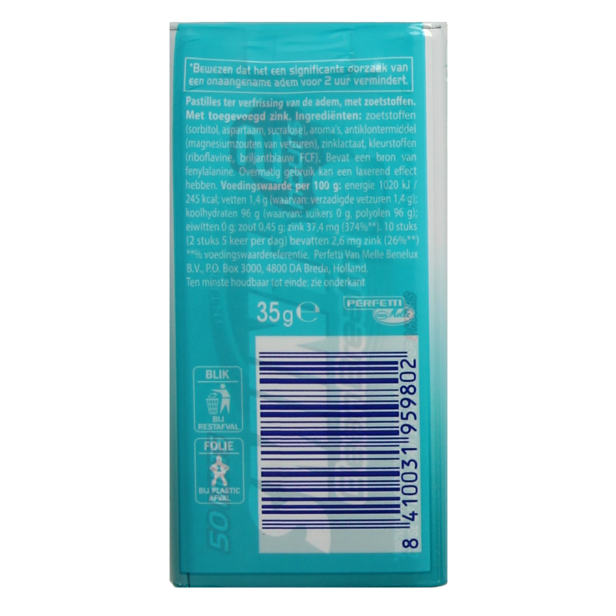 Smint Clean breath intense mint 50.00 Stuks