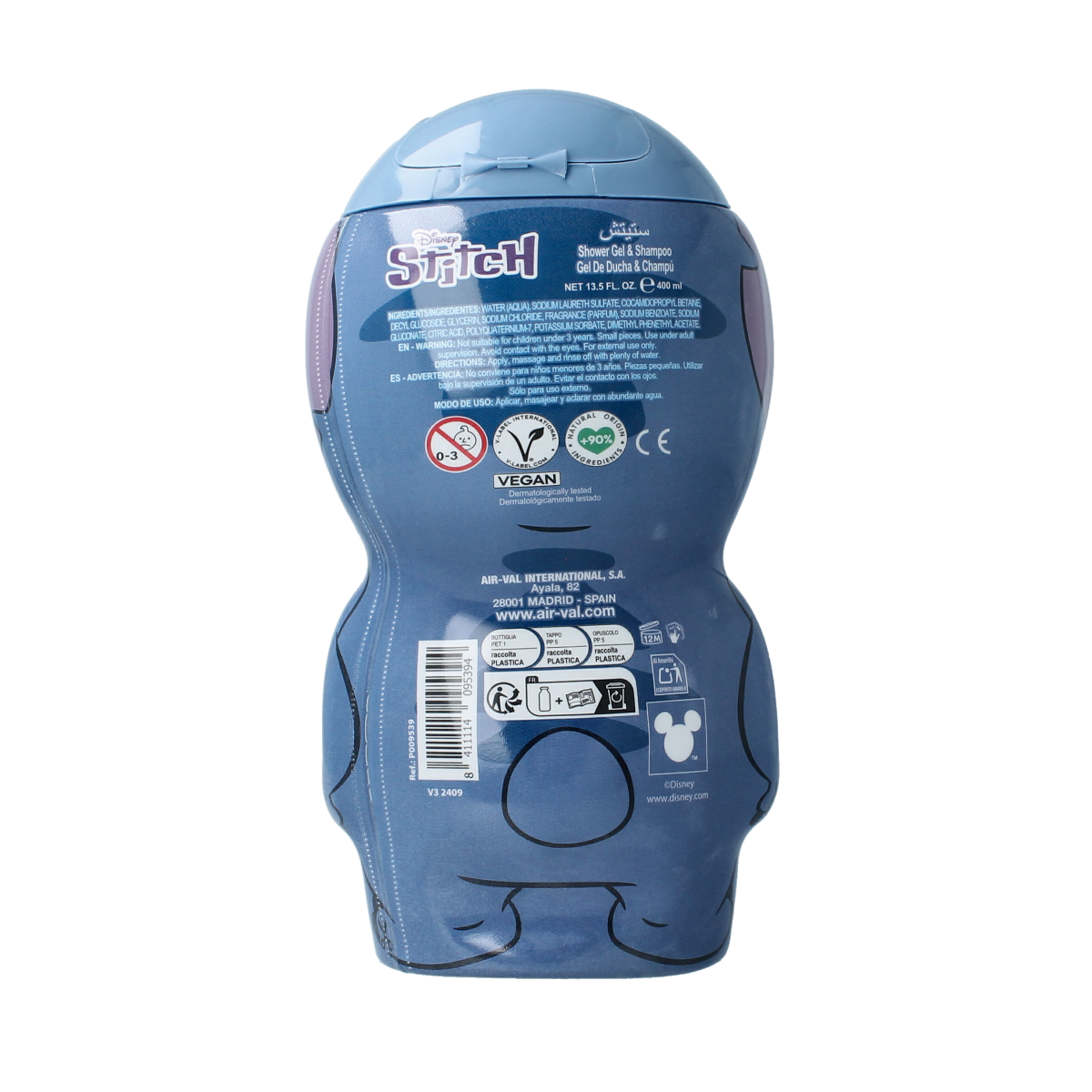 Air-Val Stitch 2D figure shower & shampoo 400.00 Milliliter