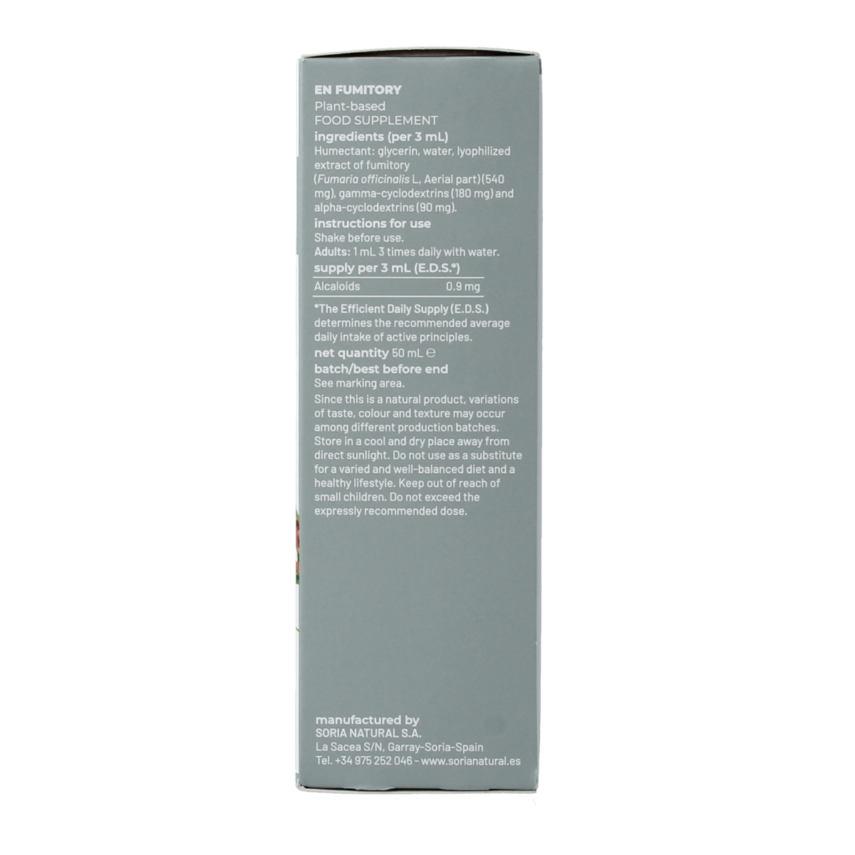 Soria Natural Fumaria officinalis extract 50.00 Milliliter