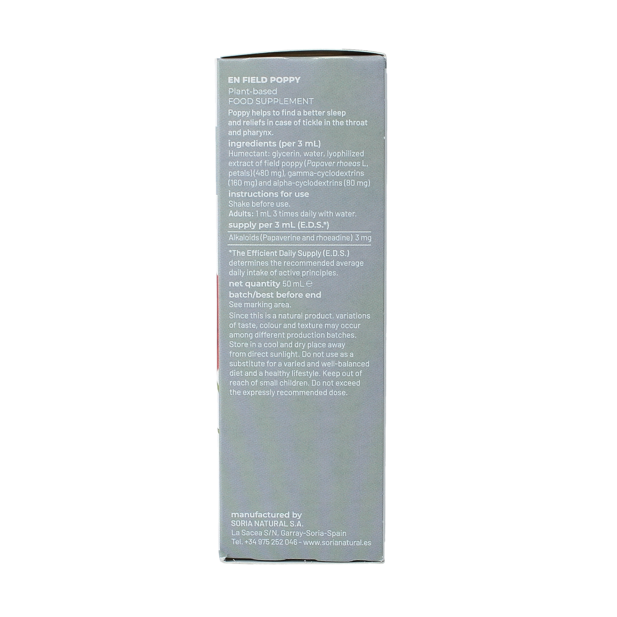 Soria Natural Papaver rhoeas extract 50.00 Milliliter