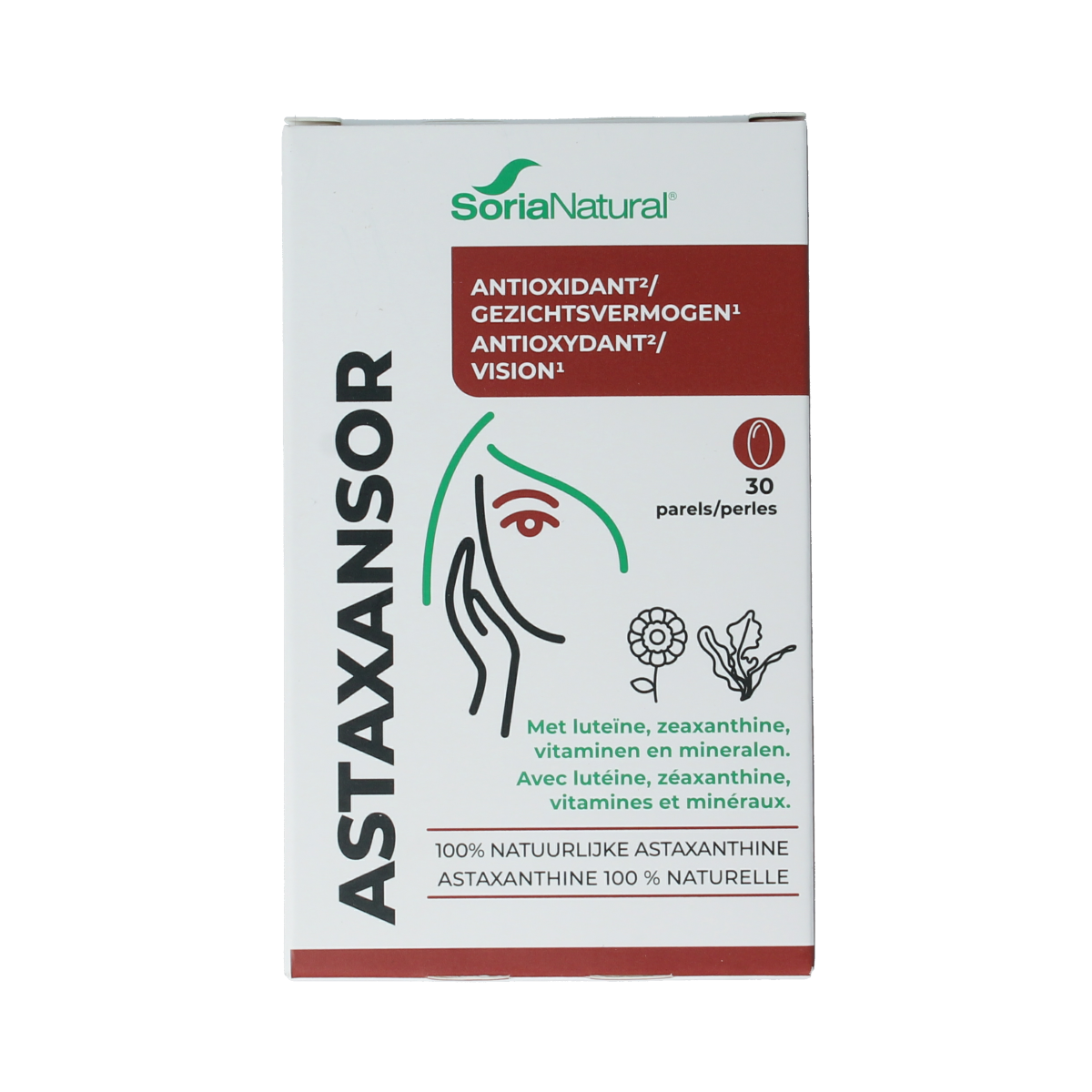 Soria Natural Astaxansor parels 30.00 Stuks