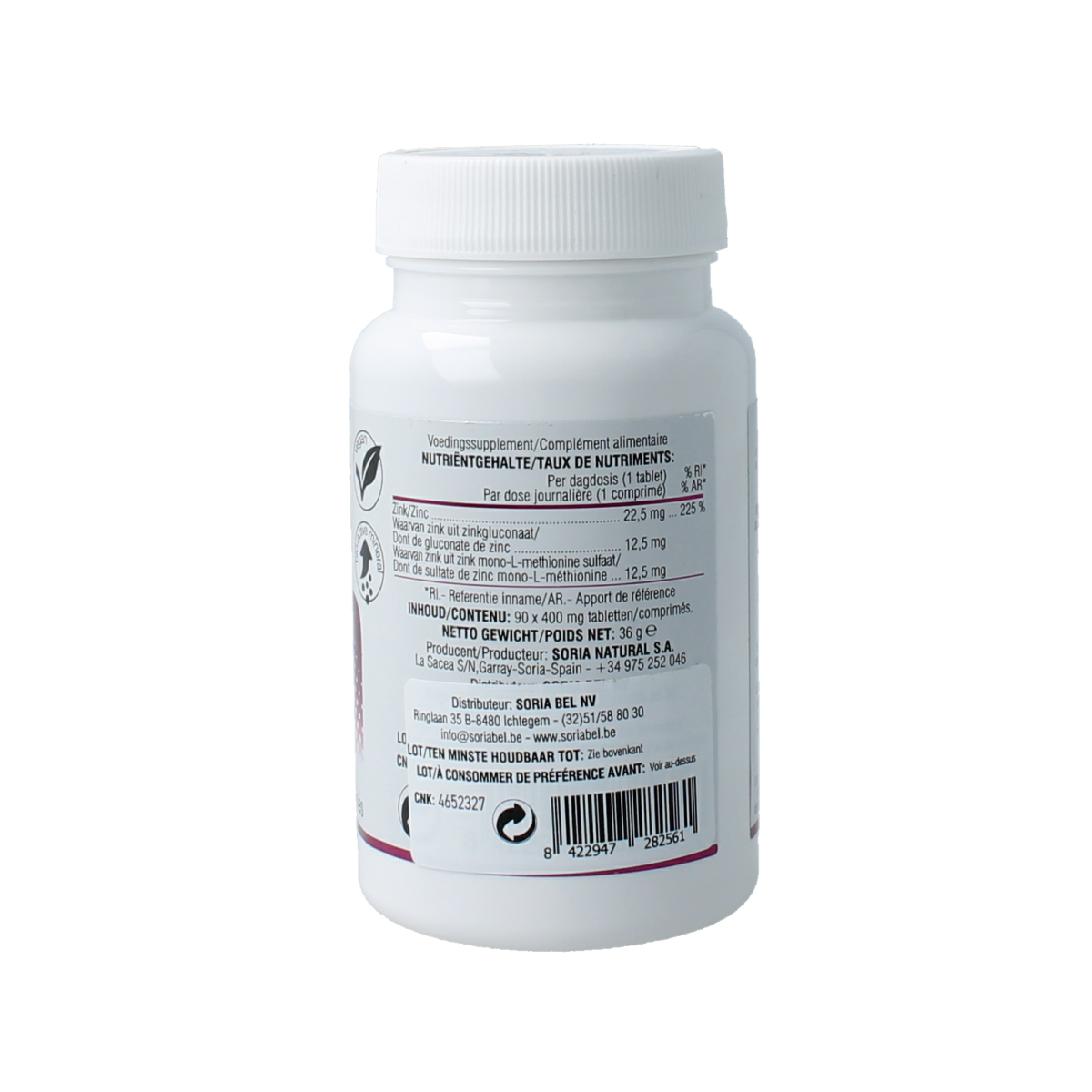 SoriaBel Zink 22mg 90.00 Tabletten