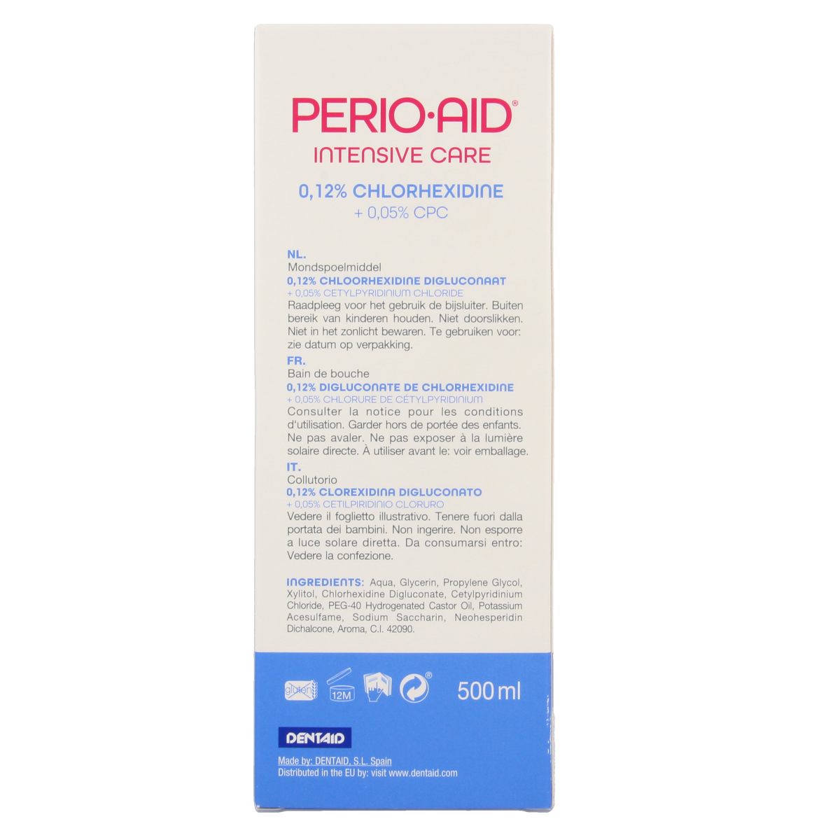 Perio Aid Intensive Care mondspoelmiddel 0.12% CHX 500.00 Milliliter