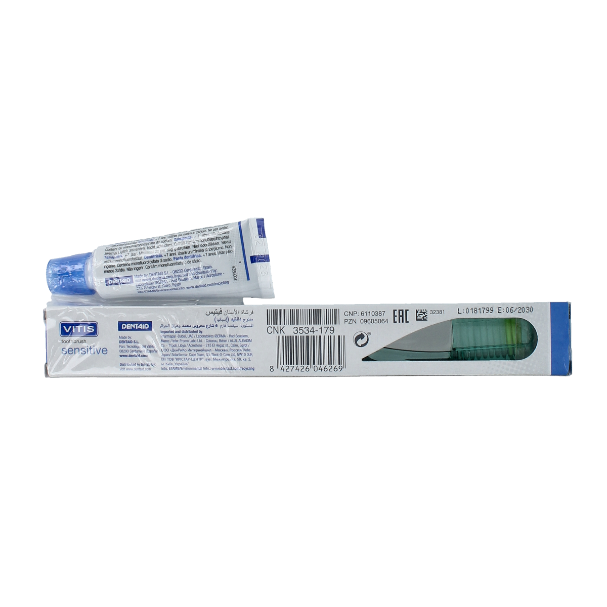 Vitis Tandenborstel sensitive met sample tandpasta 1.00 Set