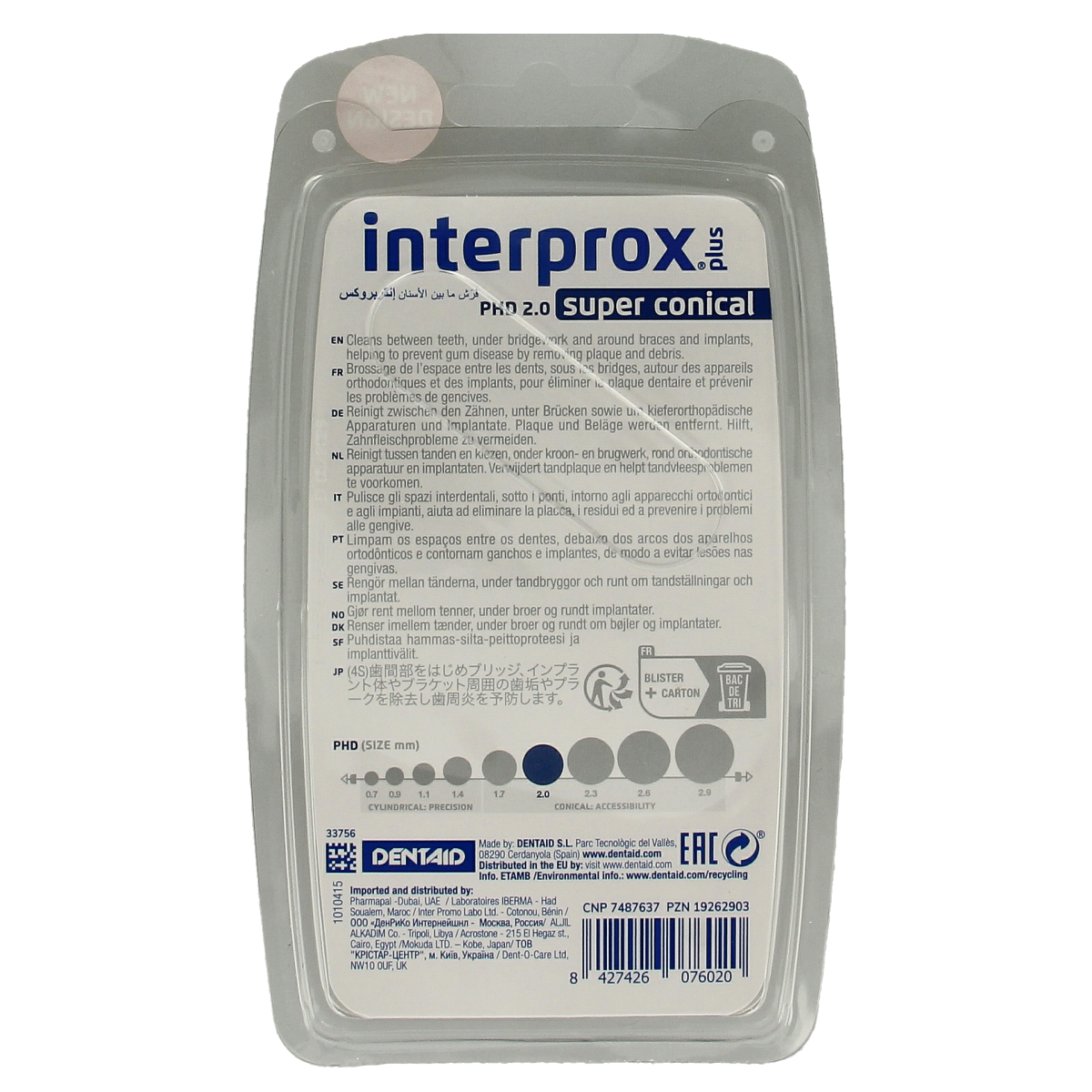 Interprox Plus ragers super conical donker blauw 4.00 Stuks