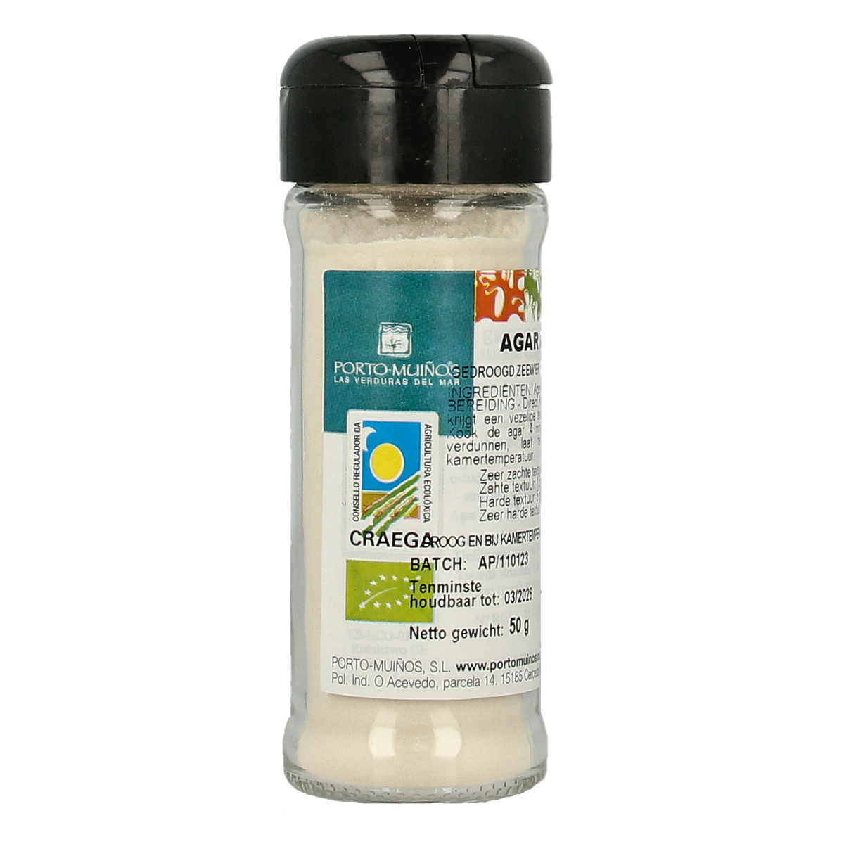 Porto-Muinos Agar agar poeder bio 50.00 Gram
