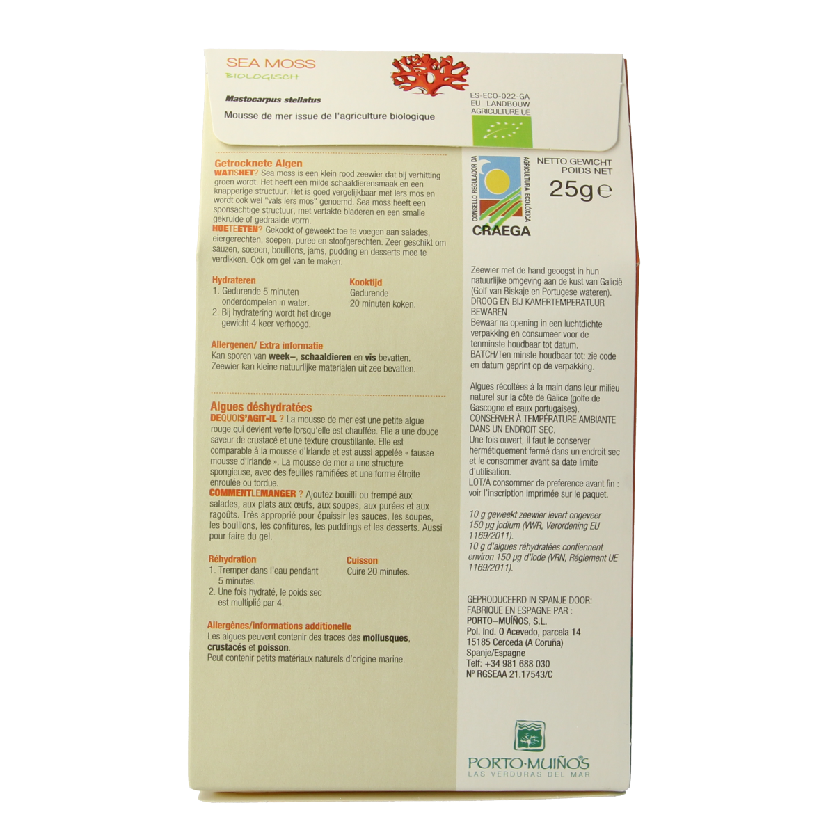 Porto-Muinos Sea moss bio 25.00 Gram