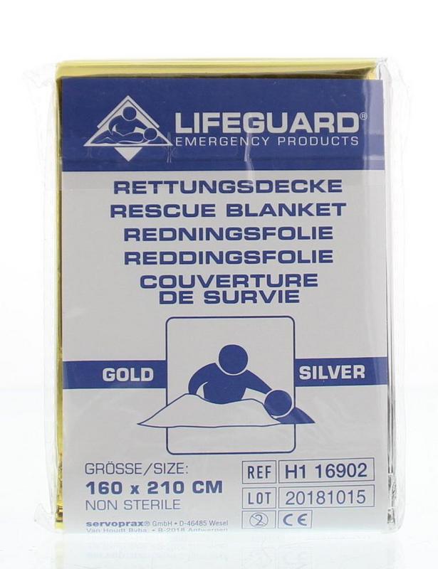 Lifeguard Reddingsdeken goud/zilver 160 x 210 1.00 Stuks