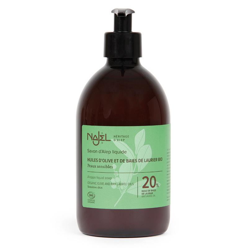 Najel Aleppo Zeep liquid laurier 20% pompfles 500.00 Milliliter