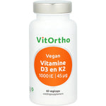 VitOrtho Vitamine D3 1000IE K2 45mcg vegan 60 Vegetarische capsules