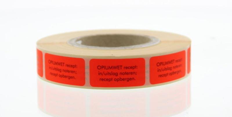 Spruyt Hillen Sticker opiumwet recept 1000.00 Stuks