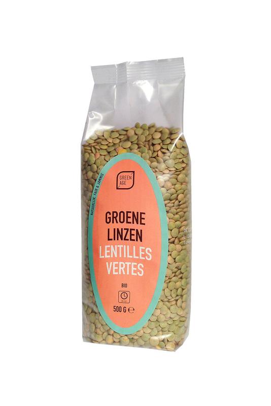 Greenage Groene linzen bio 500.00 Gram