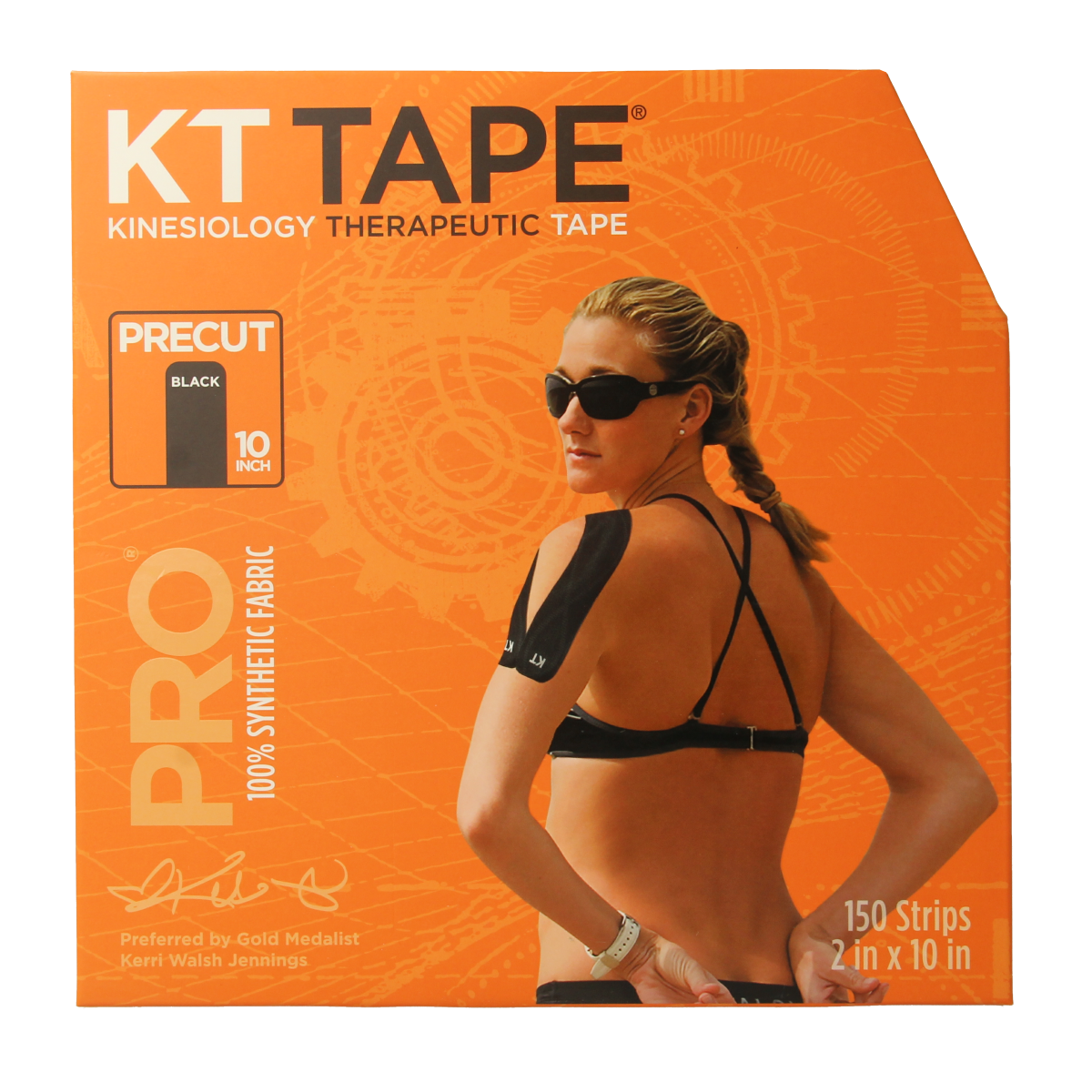 KT Tape Jumbo pro roll 38 meter 150 strips zwart precut 1.00 Stuks