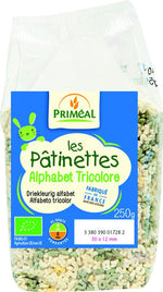 Primeal Pasta driekleurig alfabet bio 250.00 Gram