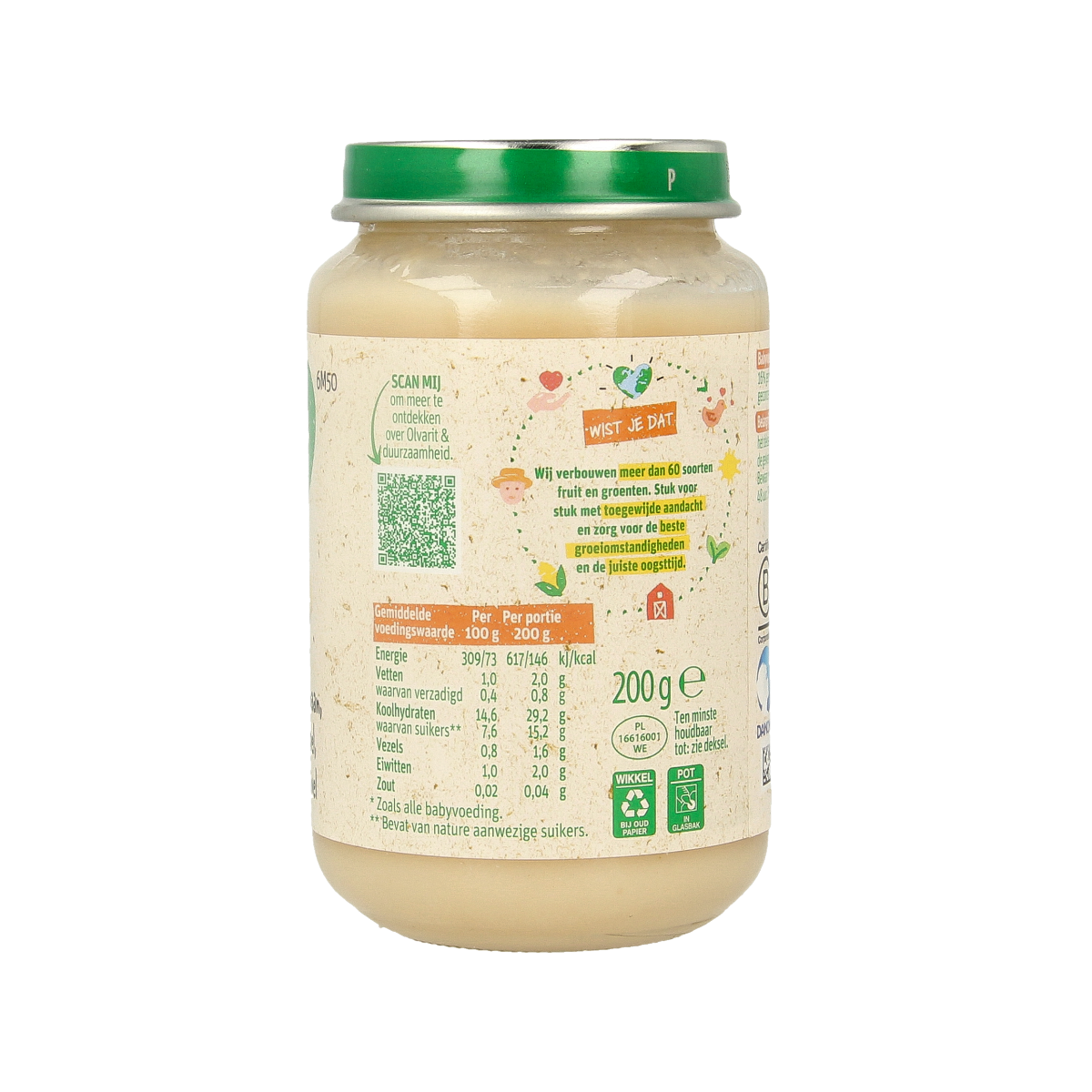 Olvarit Banaan appel yoghurt 6M50 200.00 Gram
