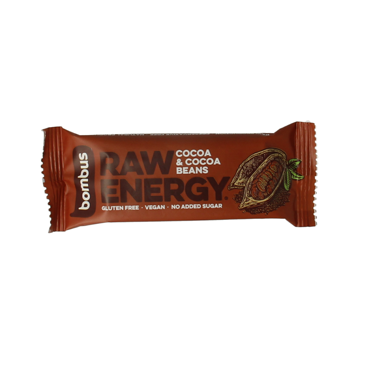 Bombus Raw energy bar cocoa & cocoa beans 50.00 Gram