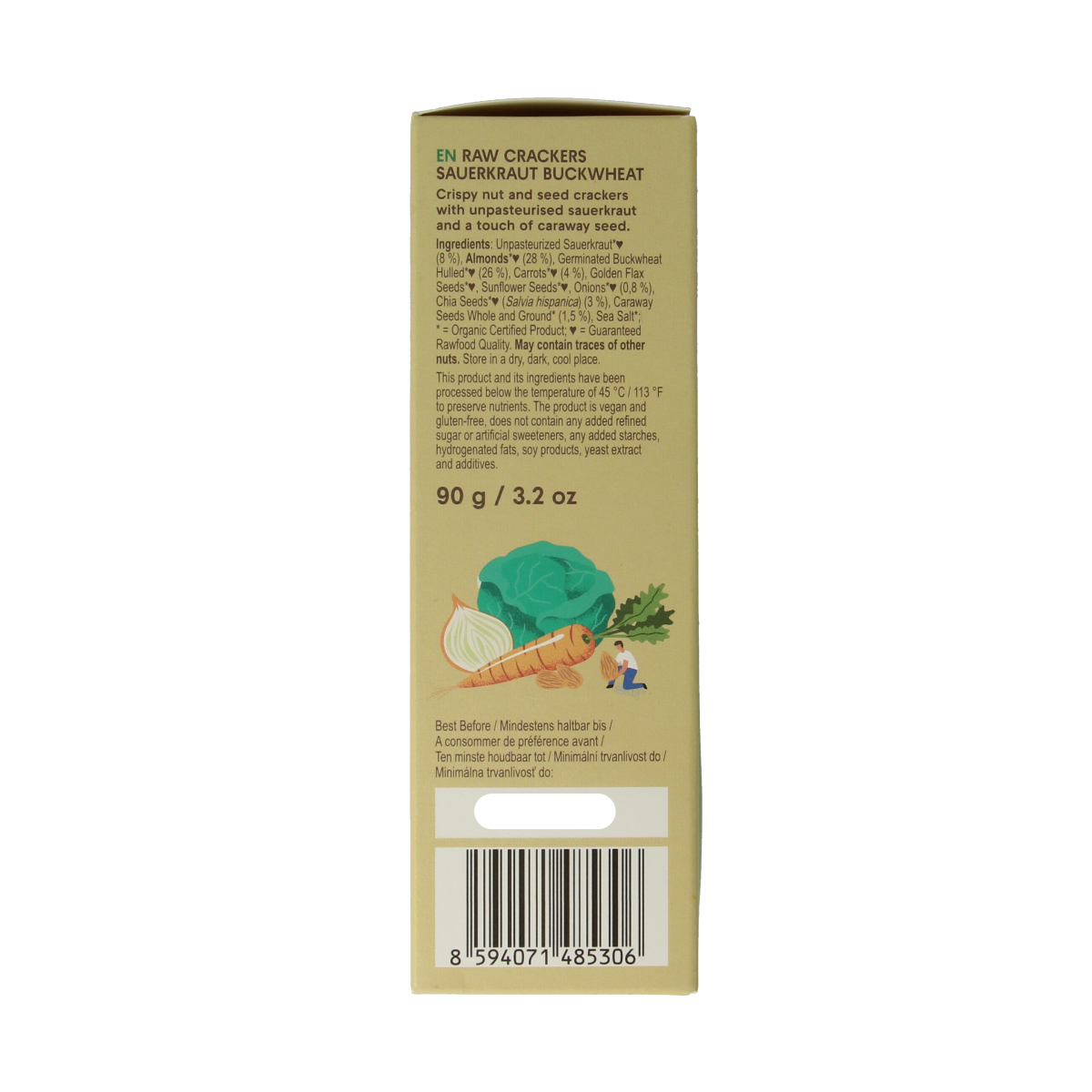 Lifefood Life crackers zuurkool boekweit raw bio 90.00 Gram
