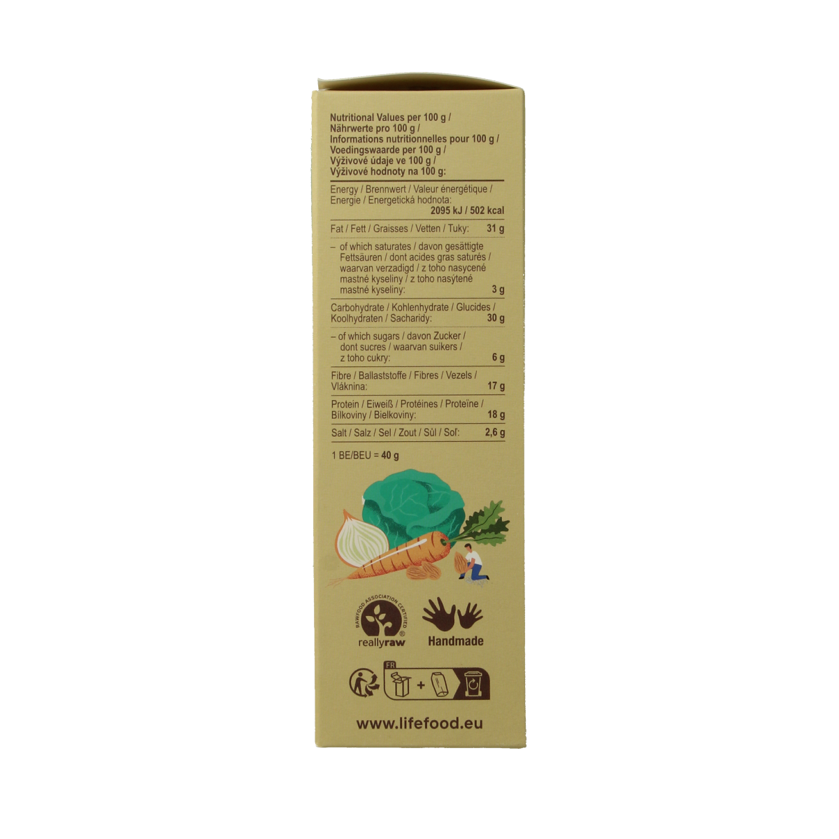 Lifefood Life crackers zuurkool boekweit raw bio 90.00 Gram