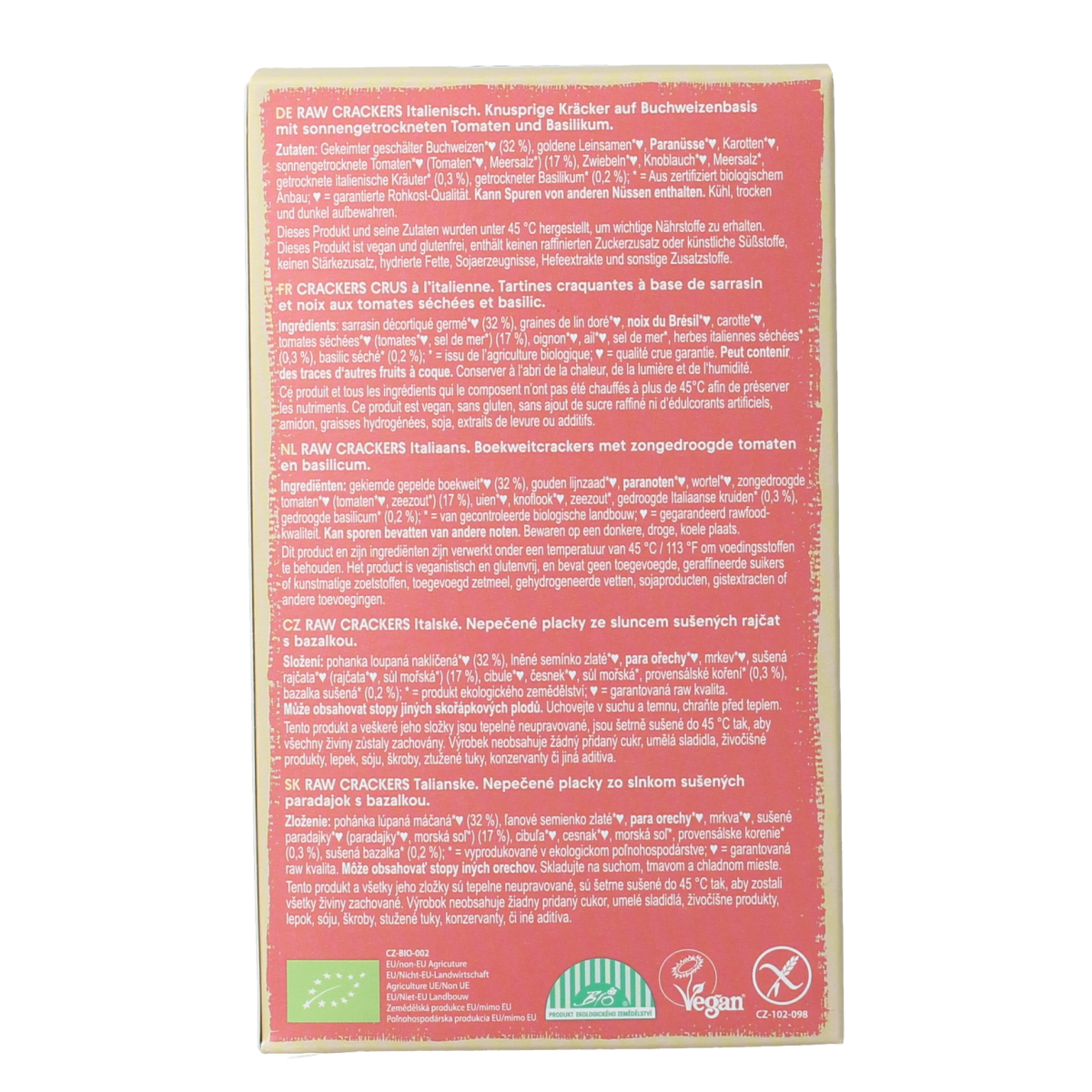 Lifefood Life crackers Italiaans raw bio 90.00 Gram
