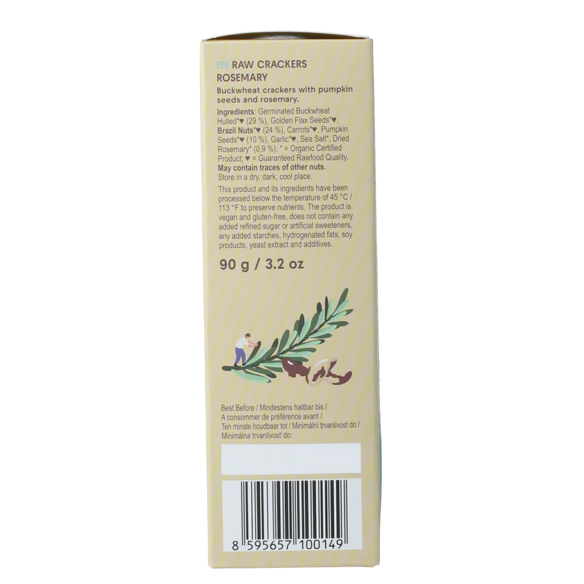 Lifefood Life crackers rozemarijn raw bio 90.00 Gram