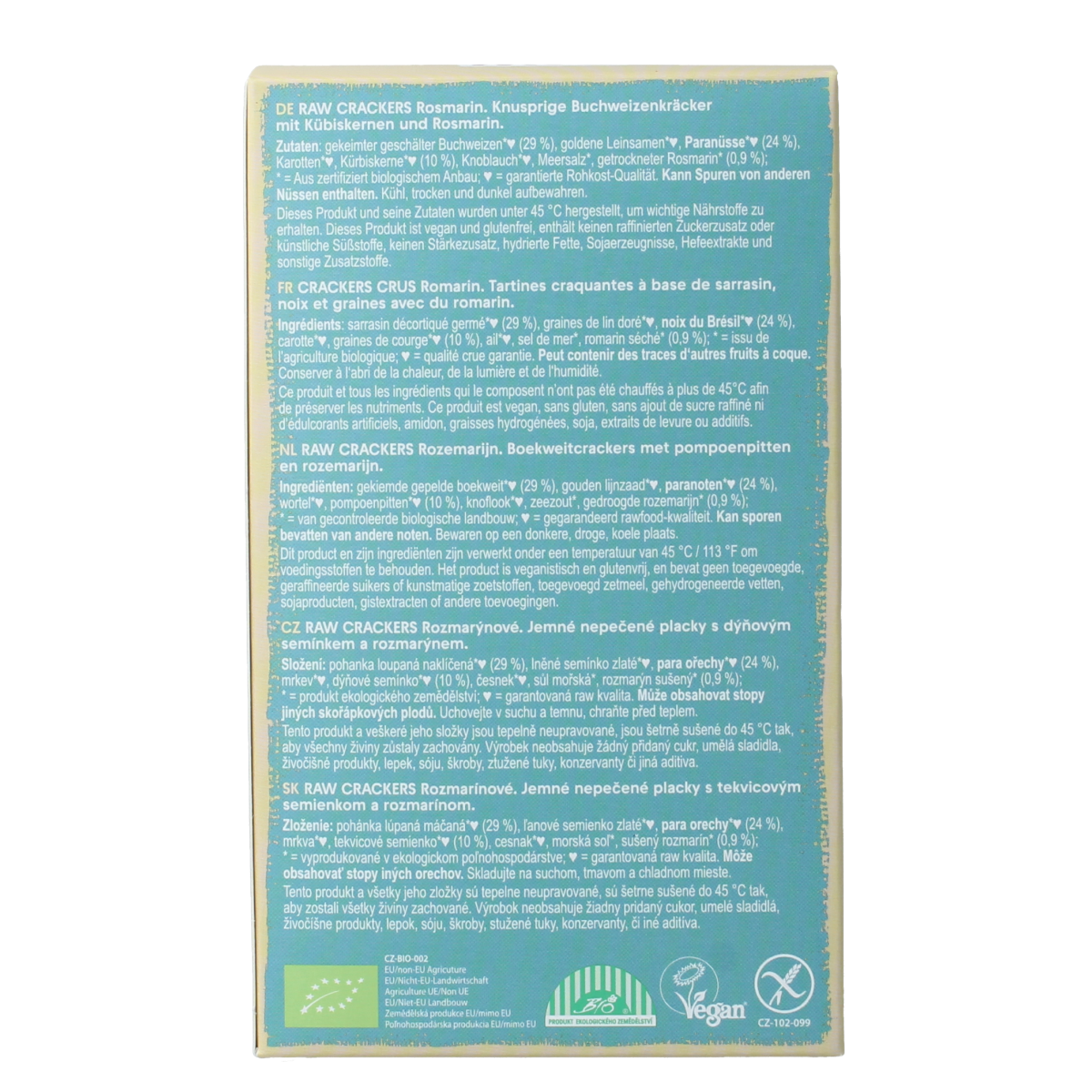 Lifefood Life crackers rozemarijn raw bio 90.00 Gram
