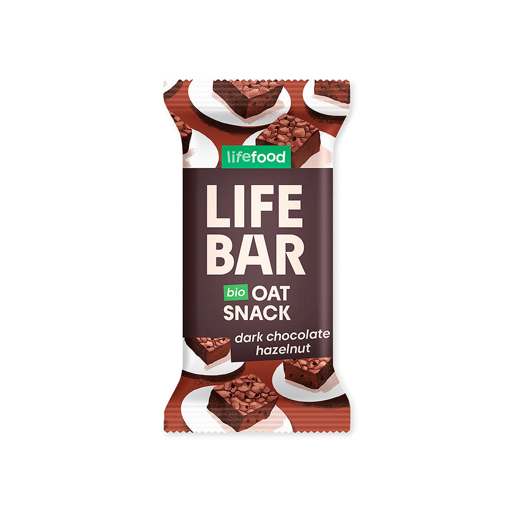 Lifefood Lifebar oatsnack pure chocolade hazelnoot bio 40.00 Gram