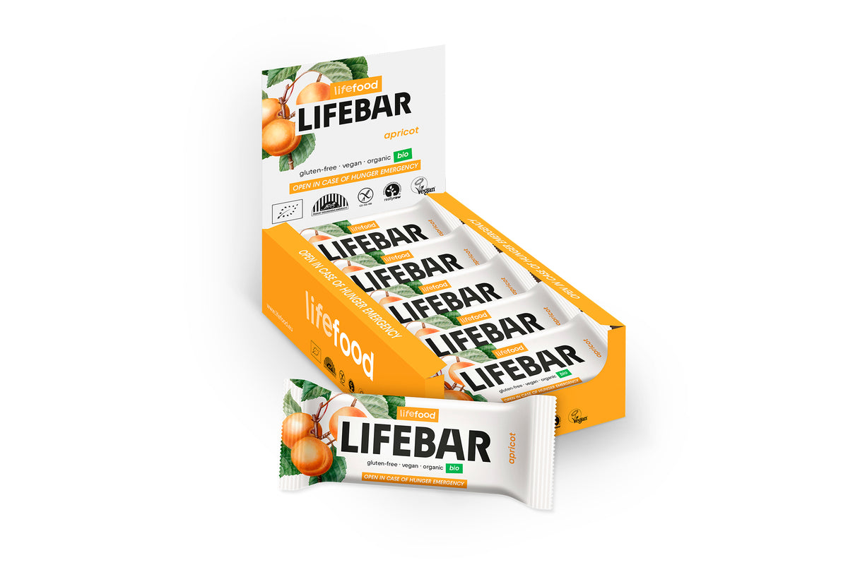 Lifefood Lifebar abrikoos bio raw 40.00 Gram