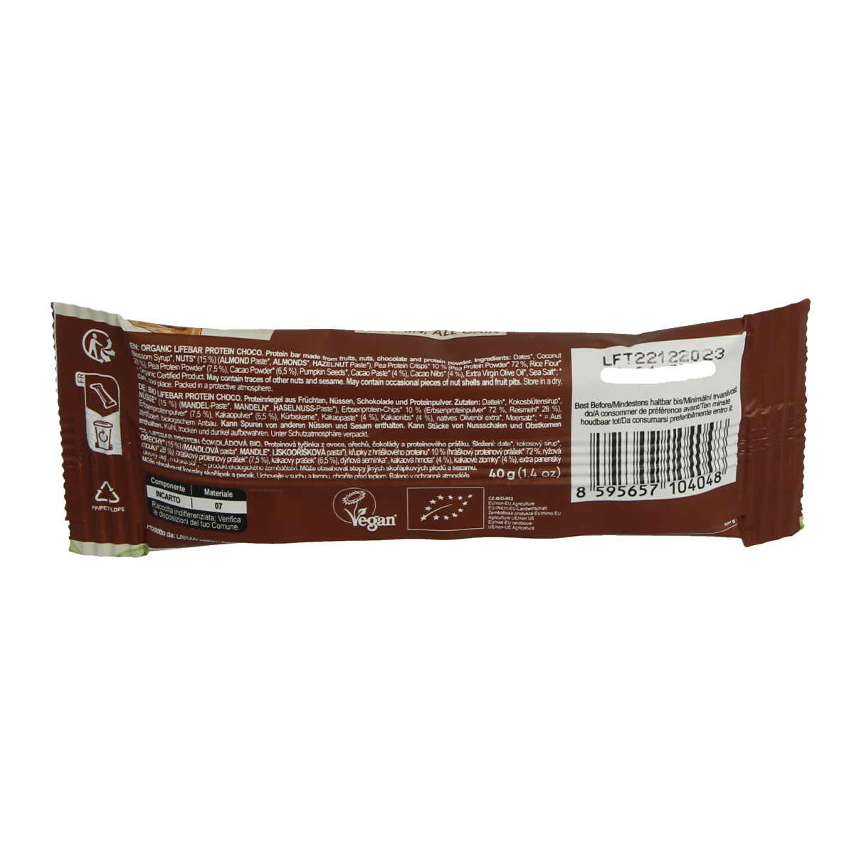 Lifefood Lifebar proteine chocolade bio 40.00 Gram