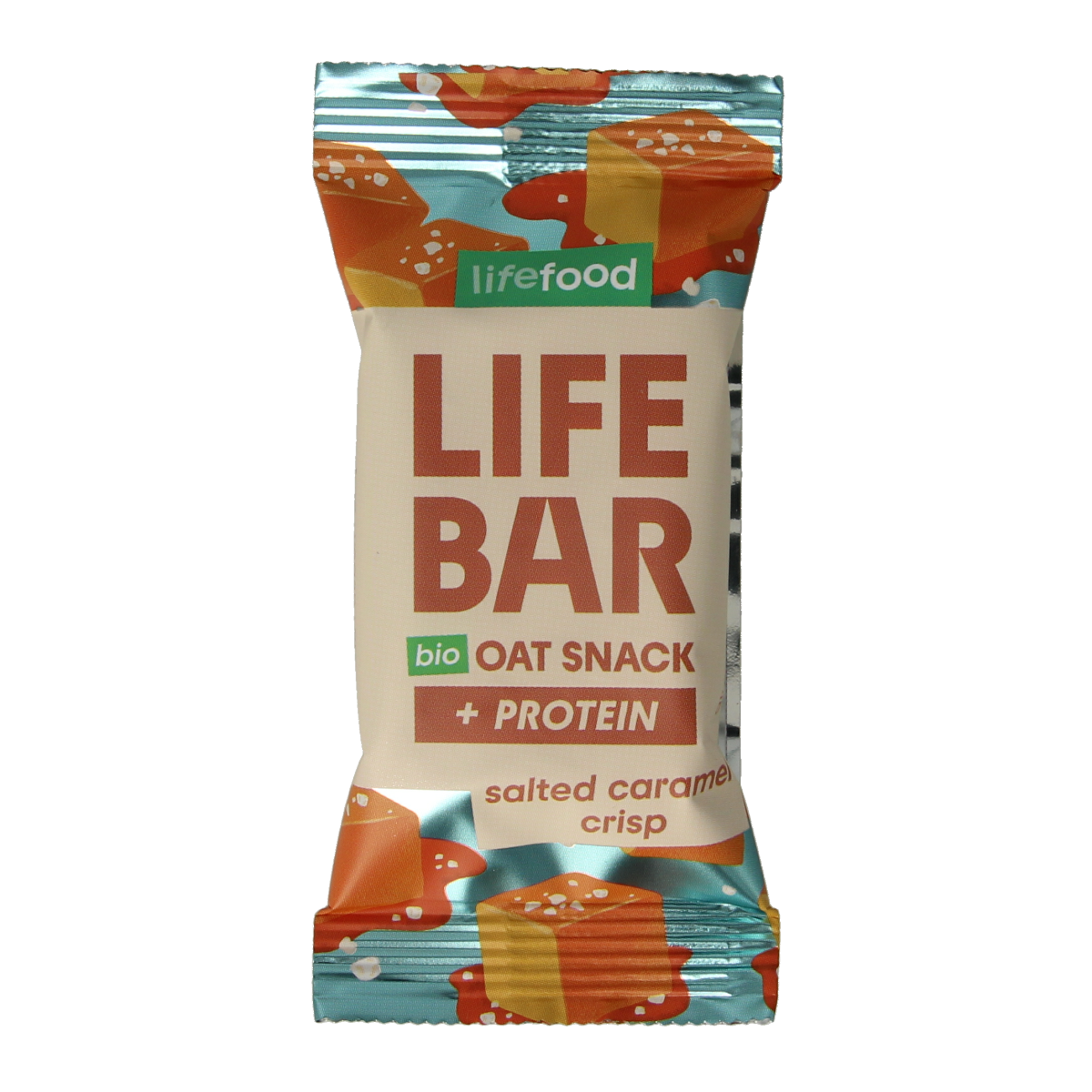 Lifefood Lifebar oatsnack proteine salted caramel crisp bio 40.00 Gram