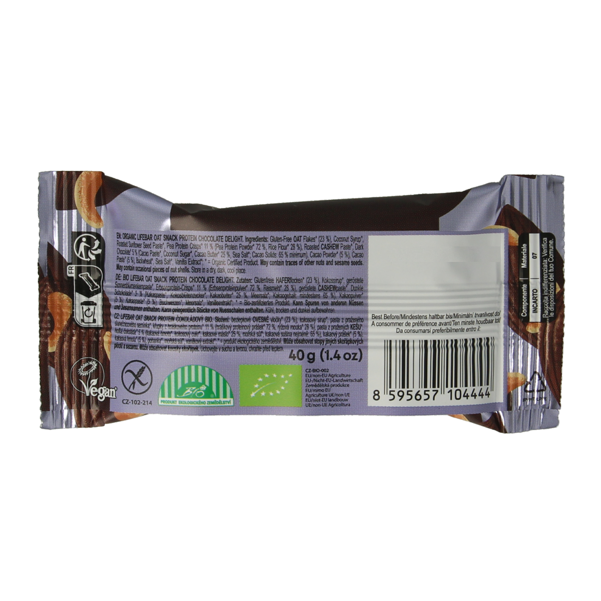 Lifefood Lifebar oatsnack proteine chocolate delight bio 40.00 Gram