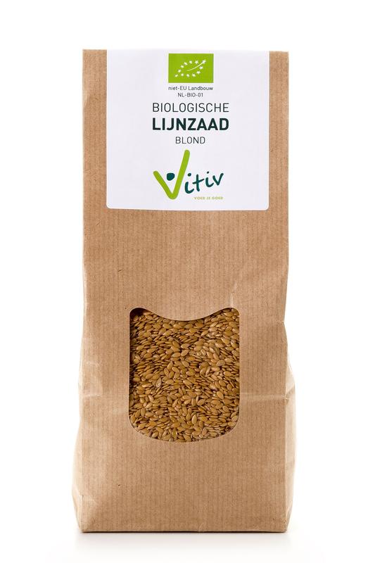 Vitiv Lijnzaad blond bio 500.00 Gram