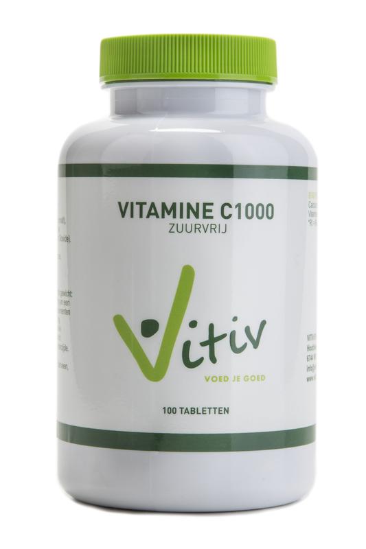 Vitiv Vitamine C1000 zuurvrij 100.00 Tabletten