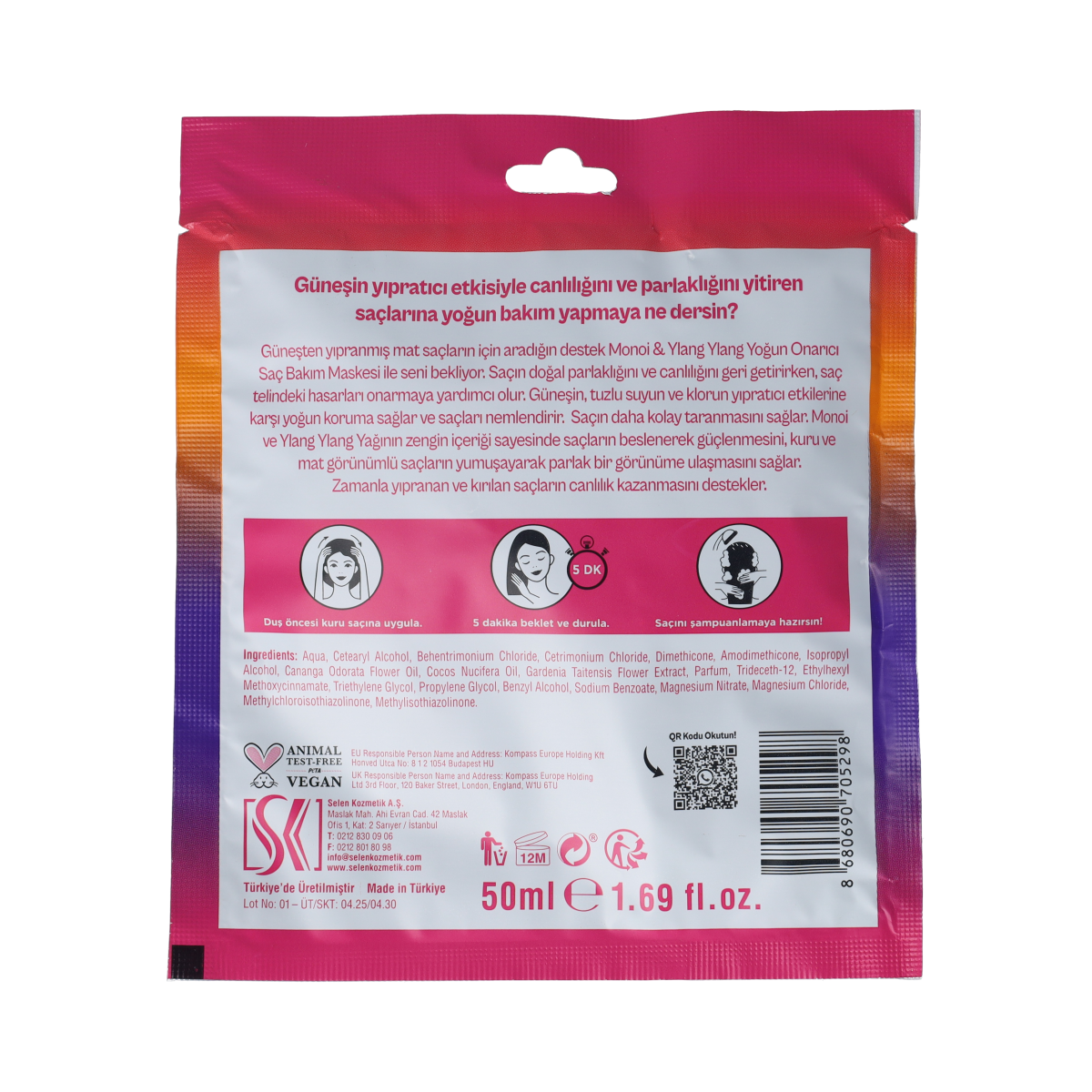 Urban Care Monoi & ylang ylang hair mask sachet 50.00 Milliliter