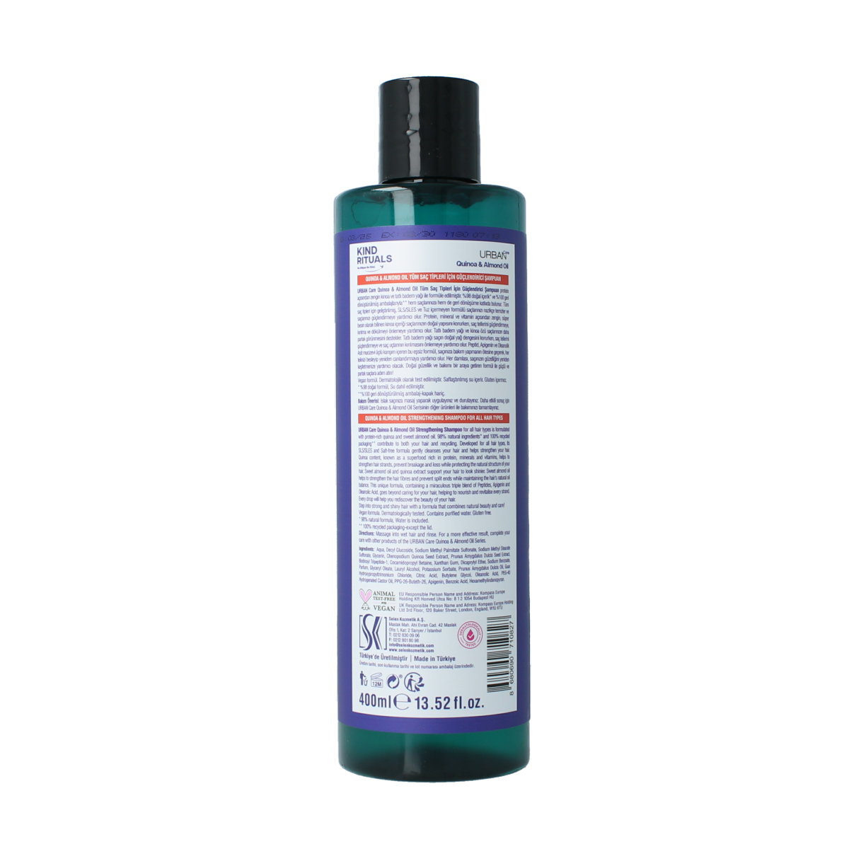 Urban Care Kind rituals quinoa & almond shampoo 400.00 Milliliter