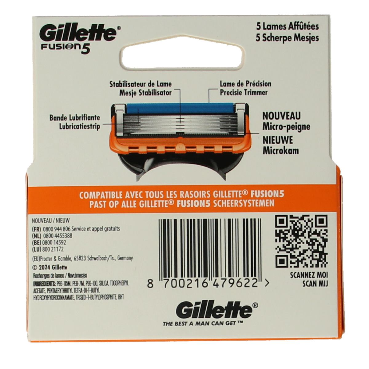 Gillette Fusion manual blades 4.00 Stuks