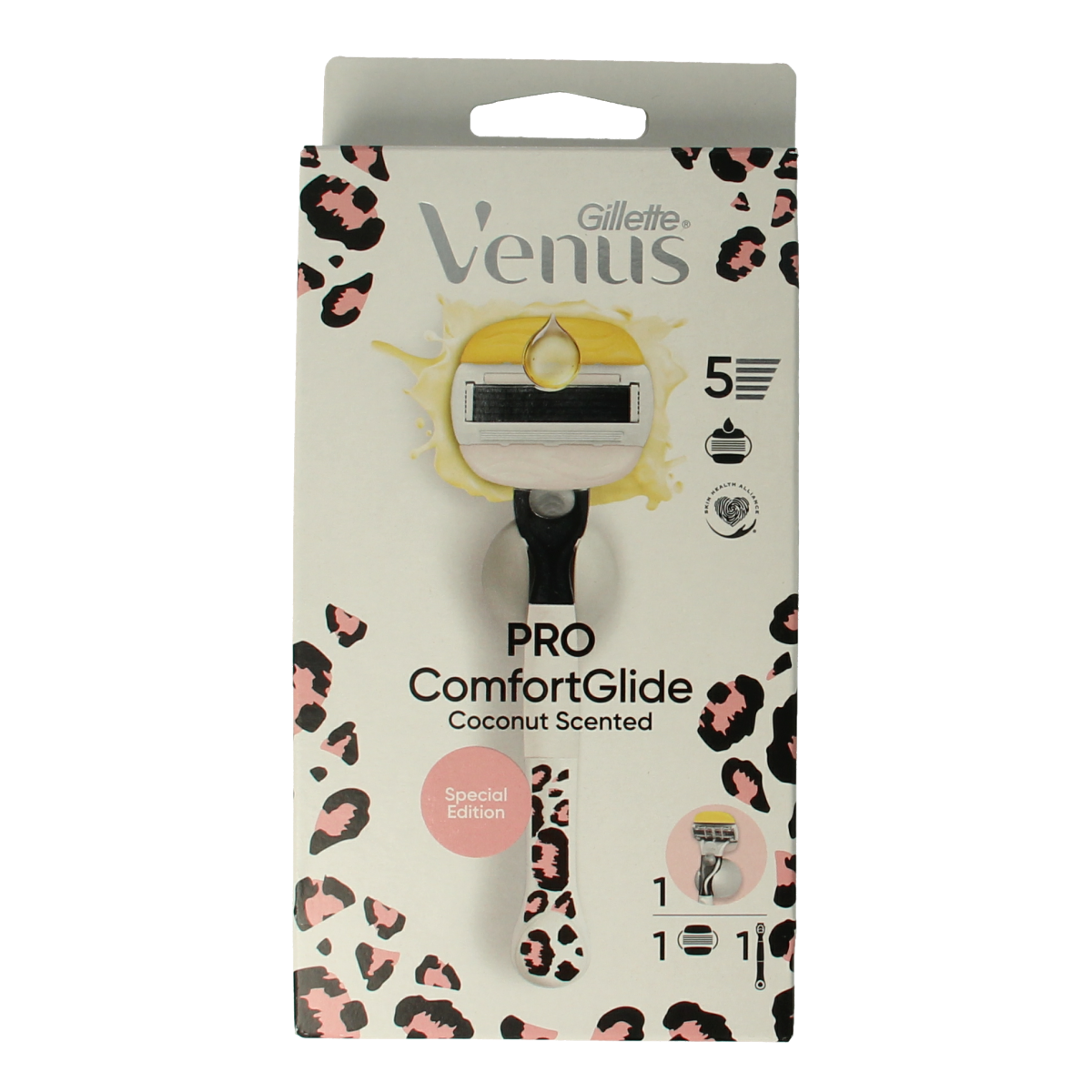 Gillette Comfortglide coconut modular leopard razor 1.00 Stuks