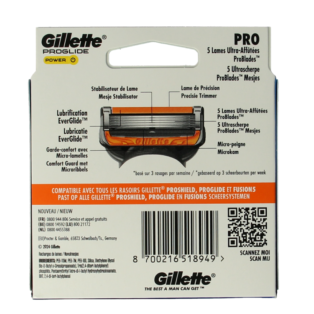 Gillette Proglide power blades 8.00 Stuks