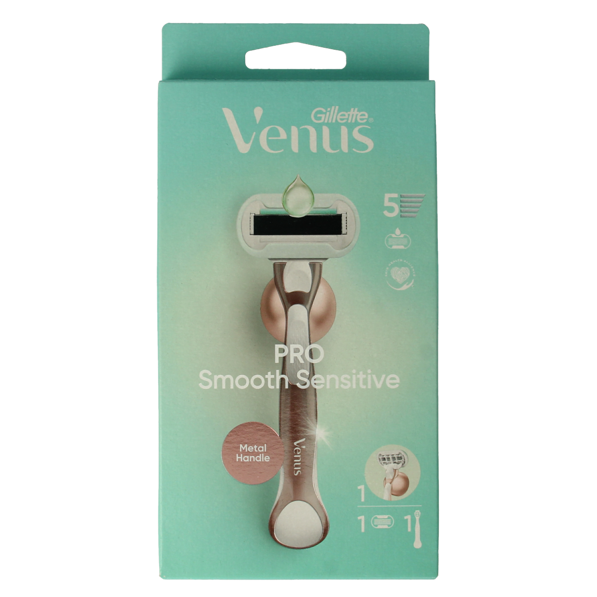 Gillette Venus deluxe smooth sensitive rosegold razor 1.00 Stuks