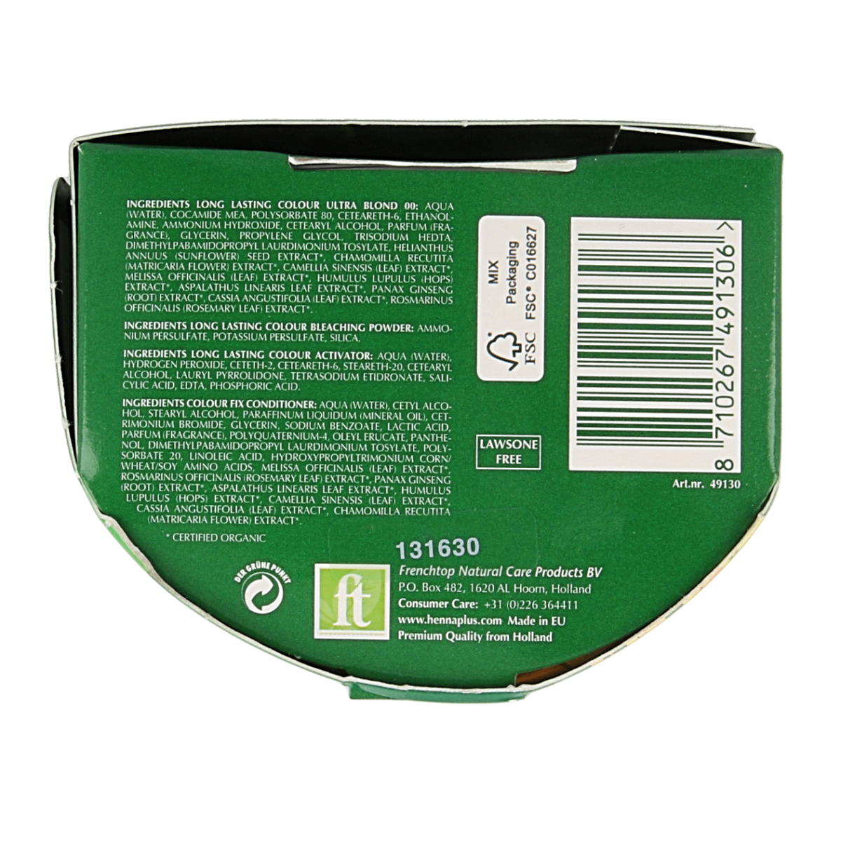 Henna Plus Long lasting colour 00 blonde coupe soleil 140.00 Milliliter