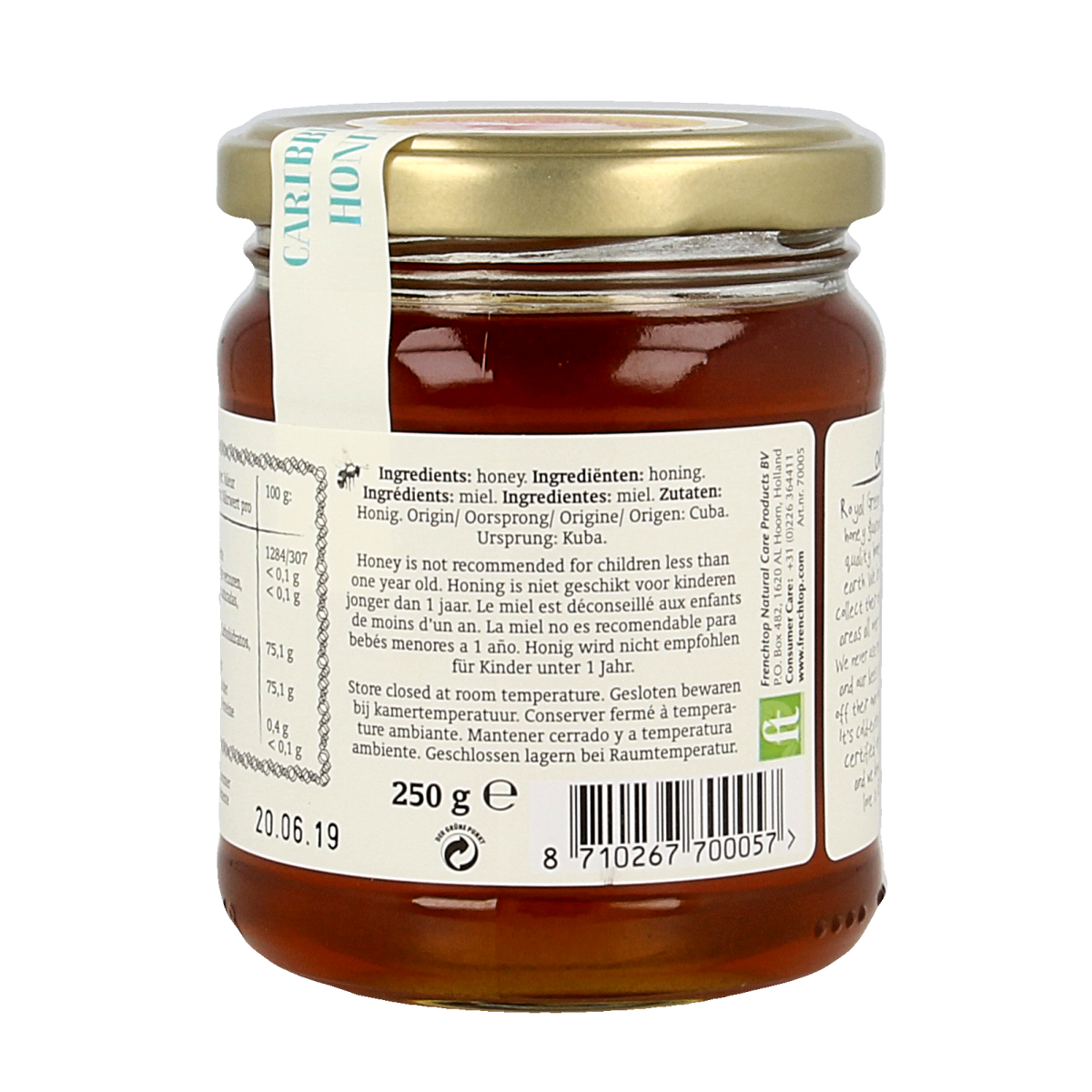 Royal Green Caribbean honey bio 250.00 Gram