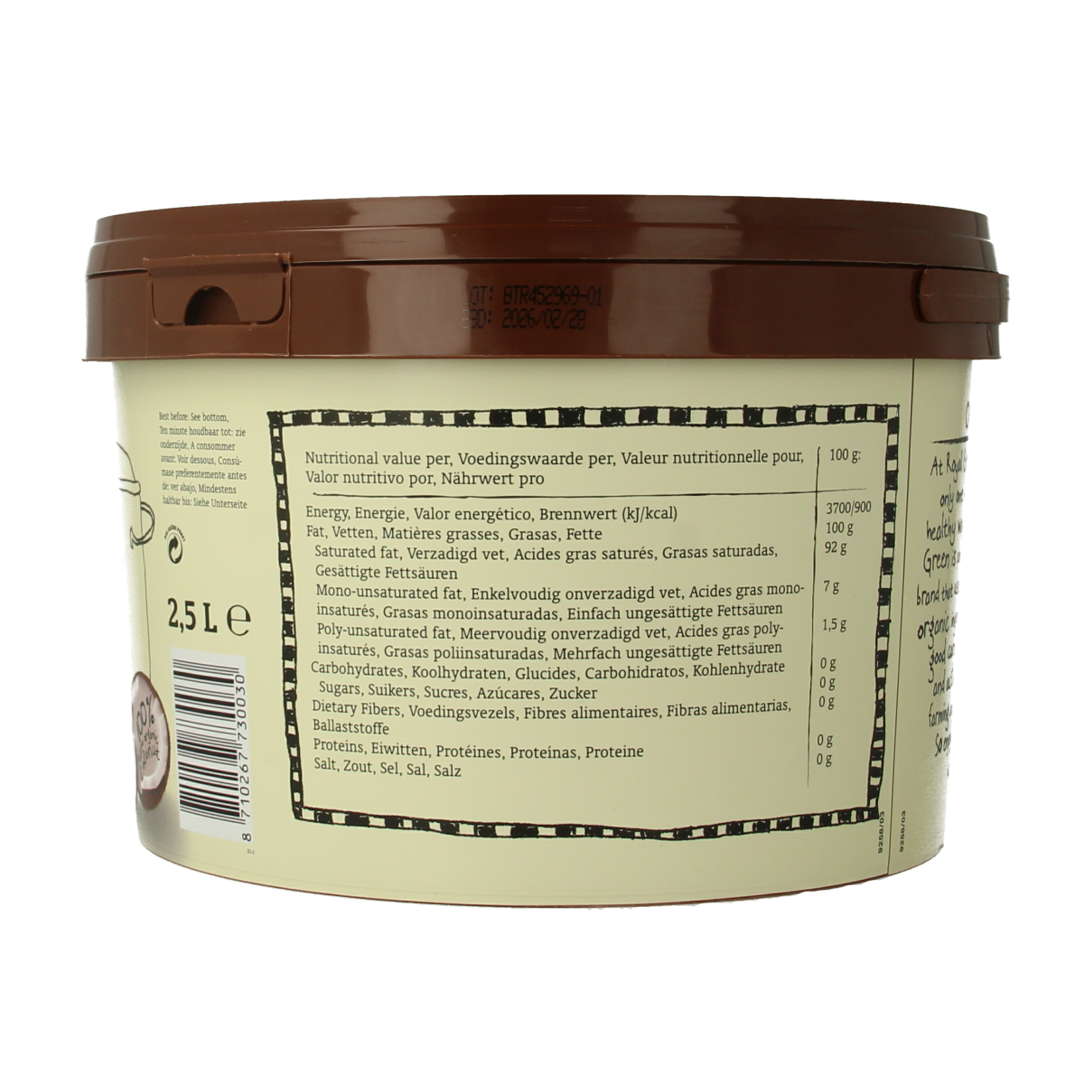 Royal Green Kokos cooking cream odourless bio 2500.00 Milliliter