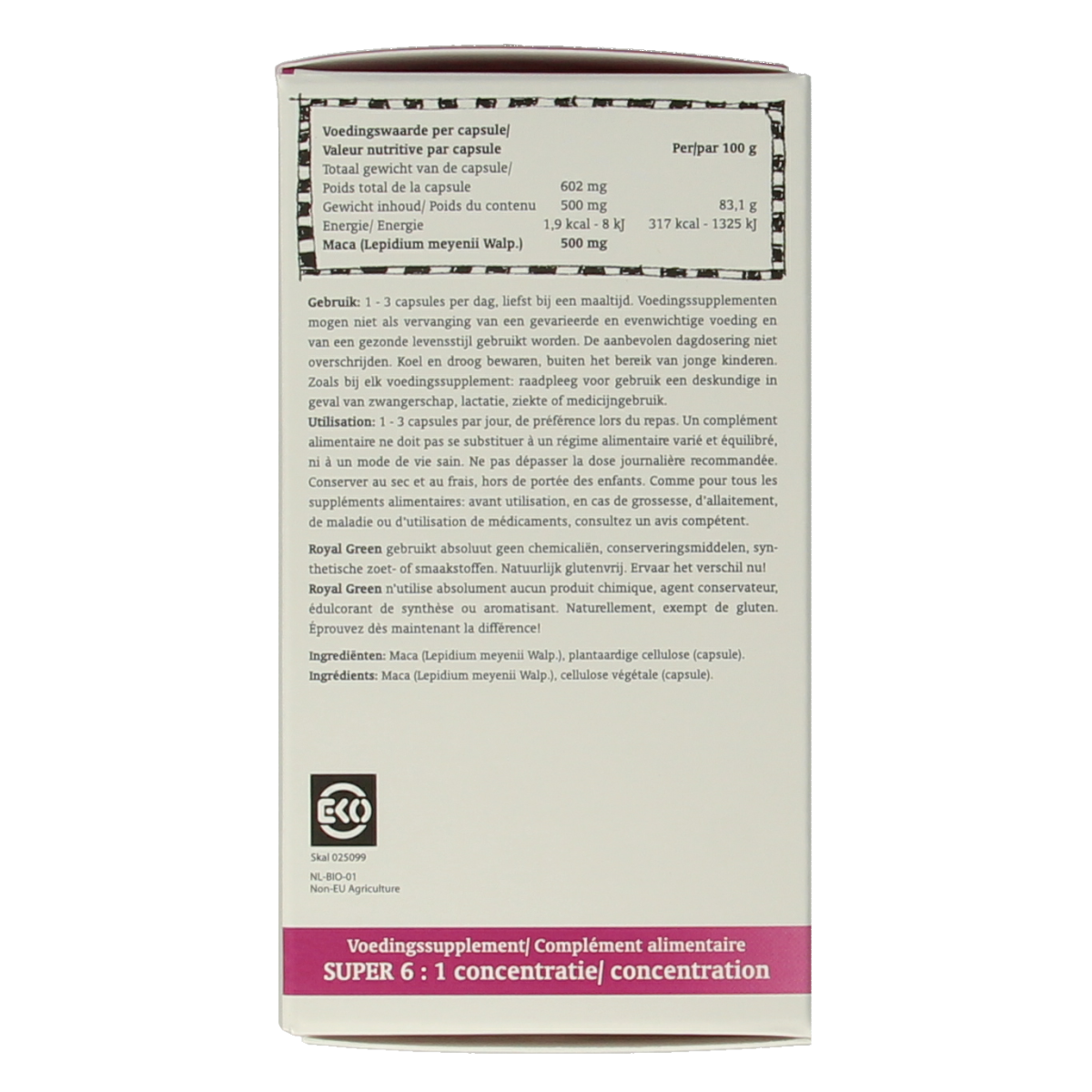 Royal Green Maca bio 60.00 Vegetarische capsules